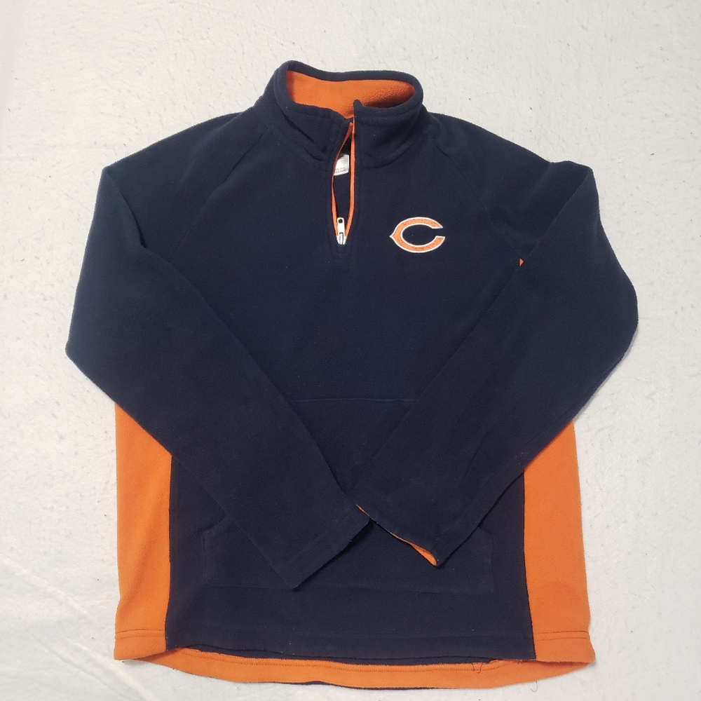 Chicago Bears Youths Embroidered Fleece Jacket Size Large NFL Team Apparel Blue